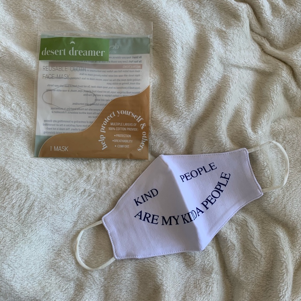 Urban Outfitters White & Blue Face Mask